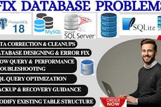 troubleshoot, fix your sql database issues