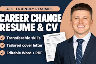 write an ats resume, CV and cover letter for your career change