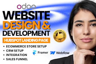 develop build odoo website design hubspot landing page 3d webflow design framer