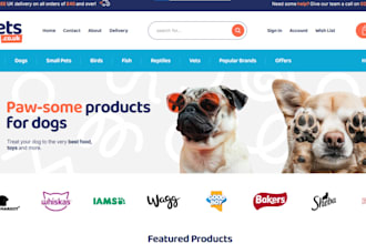 design pet shopify store pet clothing store pet website pet droshipping store