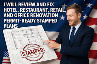review fix hotel, restaurant, retail, and office renovation permit ready plans