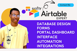setup airtable softr website client portal database design and automation