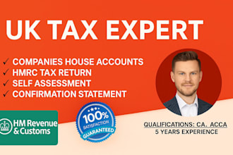 be your uk accountant and file hmrc tax return, ct600, vat, companies house