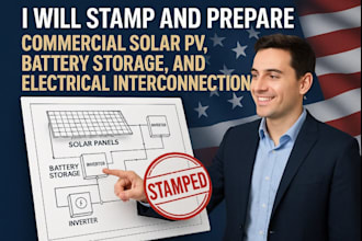 prepare commercial solar pv, battery storage and electrical interconnection plan