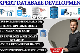 install design write sql query optimize migrate mysql database