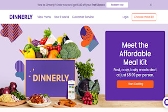 build wix squarespace food subscription box website meal kit delivery website