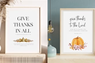 design thanksgiving, fall themed printable wall art