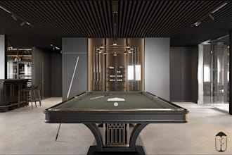 remodel snooker arena, billiards hall, and pool room in v ray