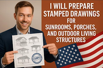 prepare stamped drawings for sunrooms, porches, pergolas, and outdoor structures
