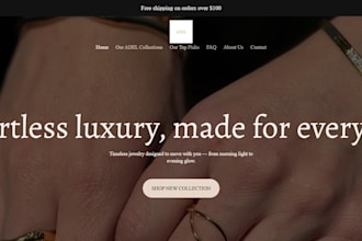design a topnotch shopify jewelry store, jewelry store and jewelry website