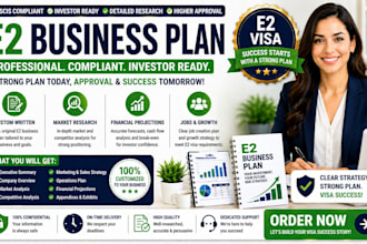 draft e2 visa compliant business plan for approval