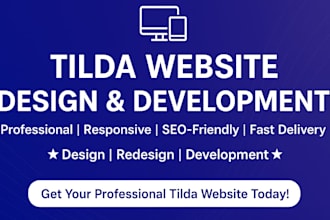 tilda website design, redesign and development of professional tilda websites