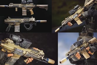 design realistic weapon 3d gun models game assets for unity unreal pbr textures