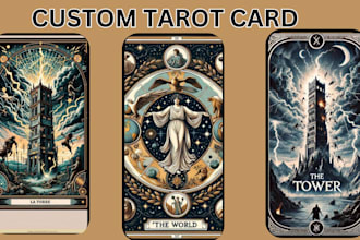 design unique tarot cards, tarot illustration, tarot deck, or oracle cards