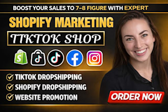 boost shopify sales, shopify ecommerce marketing, tik tok shop, etsy promotion