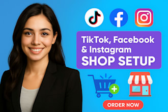 set up USA UK tiktok shop facebook shop instagram shop nd social media marketing
