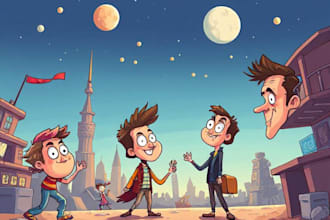 draw artistic cartoon caricatures