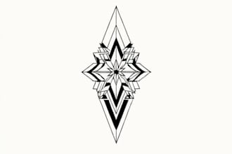 create sleeve tattoo design in geometric style