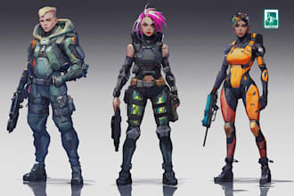 design fantasy and cyberpunk character