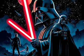 create cool artwork on the universe star wars