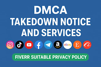 report copyright infringing content of shopify,ebay,etsay,amazon under dmca