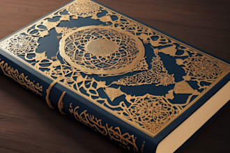 design an awesome islamic book cover, arabic book cover