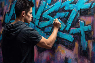 draw any graffiti mural wall art or banner