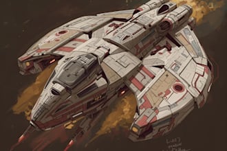 draw spaceship concept art or design a starship or scifi vehicle