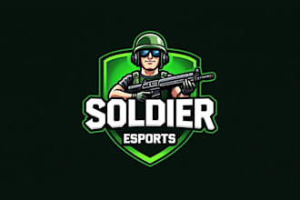 make a high quality army soldier mascot logo in 12 hours