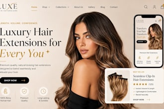 design hair extension website, hair serum, hair oil, hair spa, hair care website