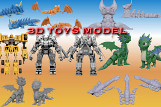 design 3d bjd articulated toy model, flexi toys, transformer toy robot prototype