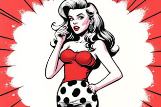 draw a retro pop art roy lichtenstein style