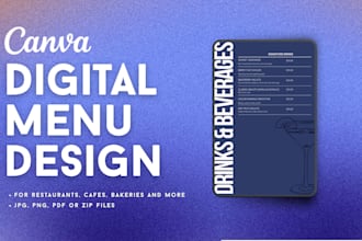 design digital food menu for your restaurant and cafe