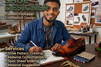 do professional shoe design grading and material consumption
