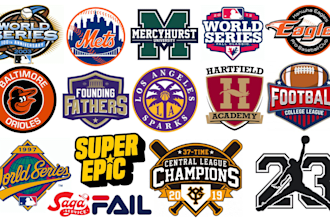 design custom nba parody, world series, mlb, baseball,and all star logo