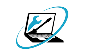 design a modern and professional computer and laptop repair shop logo