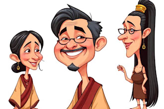 draw avatar in cartoon vector caricature portrait