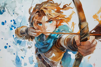 create unique watercolor character illustration