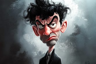 draw artistic cartoon caricatures