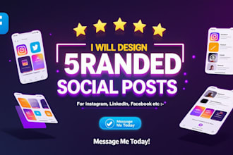 design 5 branded social media posts