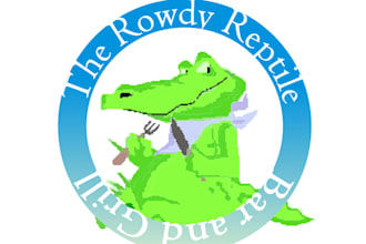design famous rowdy reptile bar and grill logo