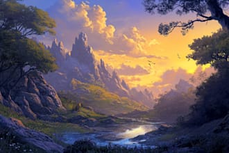 design fantasy background and landscape
