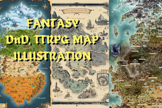 do high detailed fantasy map for rpg, dnd, game art, tabletop campaign, ttrpg