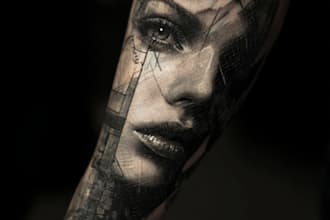 design creative neo traditional tattoo artwork