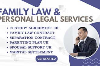 draft UK divorce, separation, custody, and family law agreements