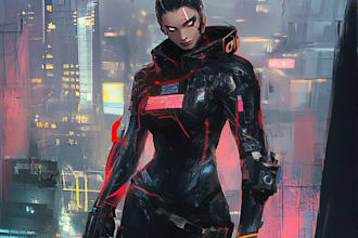 design fantasy and cyberpunk character