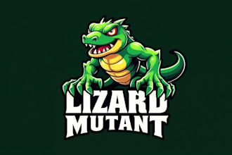 create an eye catching lizard mascot logo with express delivery