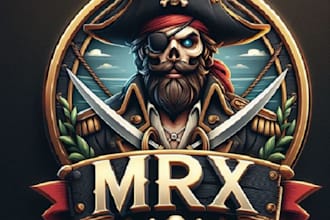 design high quality vintage skull pirates log