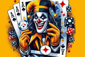 do your professional poker logo design with super color