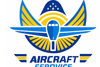 design professional aviation, airplane logo